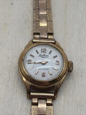 Montre Femme Relliac Plaqué Or Vintage Cadran Blanc Élégante #X45