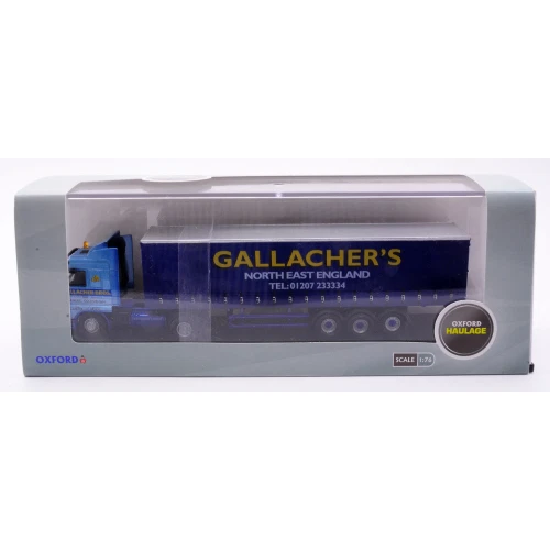 BILICO SCANIA 113 40ft CURTAINSIDE GALLACHER'S 1:76 Oxford Camion Modellino Nuov - Immagine 2 di 2