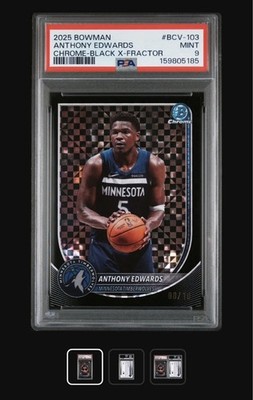 2025-26 Bowman Chrome Anthony Edwards Black Geometric refractor Twolves 8/10