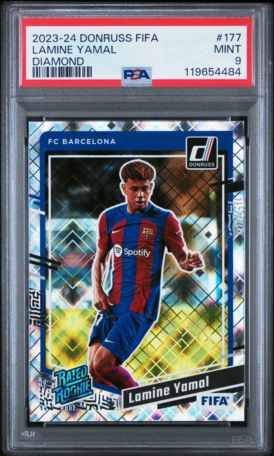 2023-24 PANINI DONRUSS FIFA DIAMOND #177 LAMINE YAMAL PSA 9