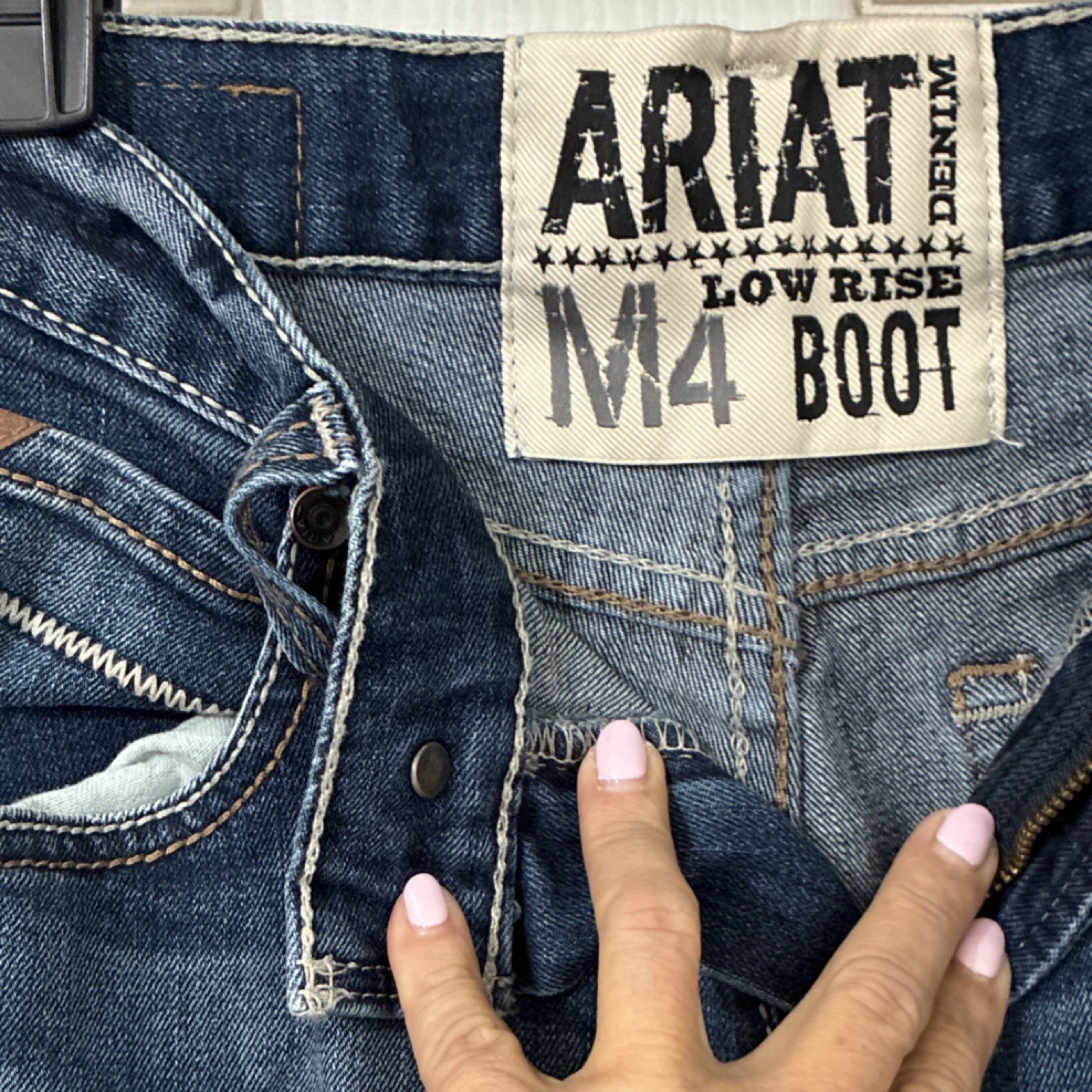 Ariat Men’s Dark Wash Blue Denim Low Rise Bootcut Stretch 5-Pocket ...