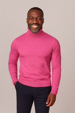 Lavane' 501T Slim Fit Turtleneck Pullover Fuschia