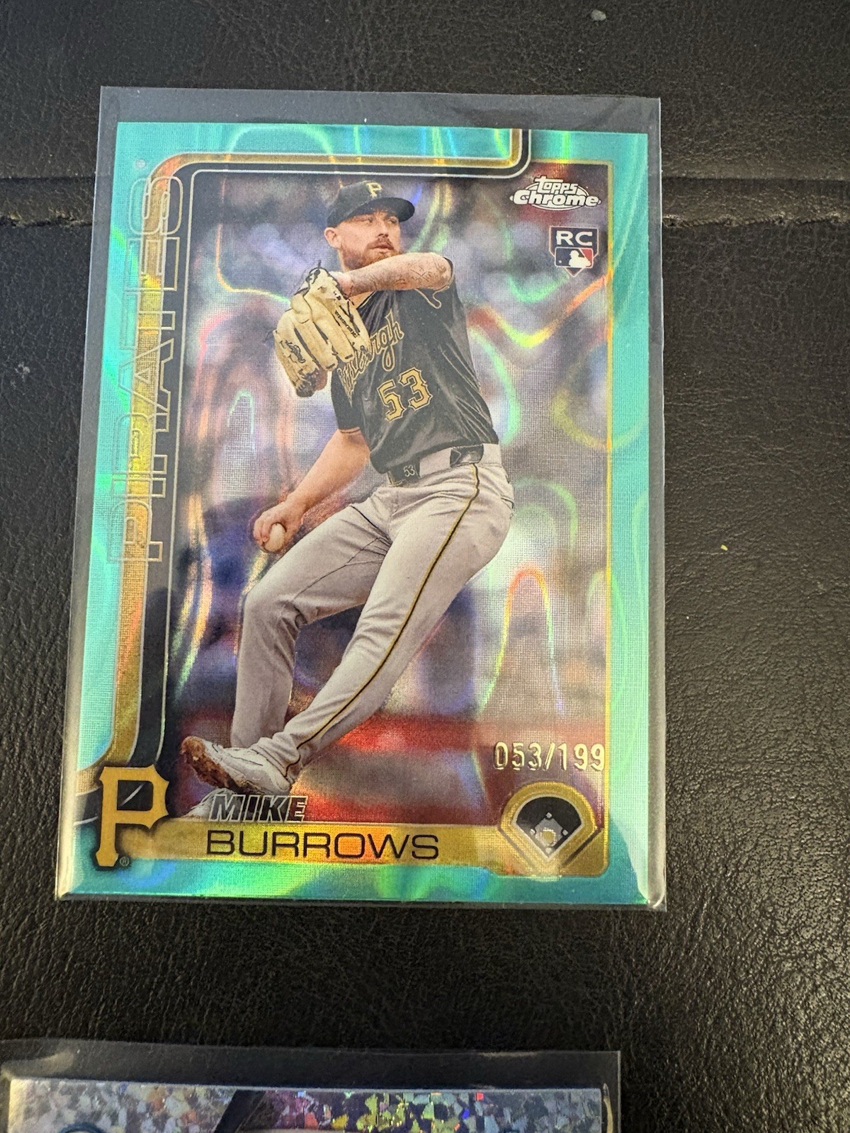 2025 Topps Chrome Mike Burrows Rookie /199 Aqua RayWave San Diego Padres Rc