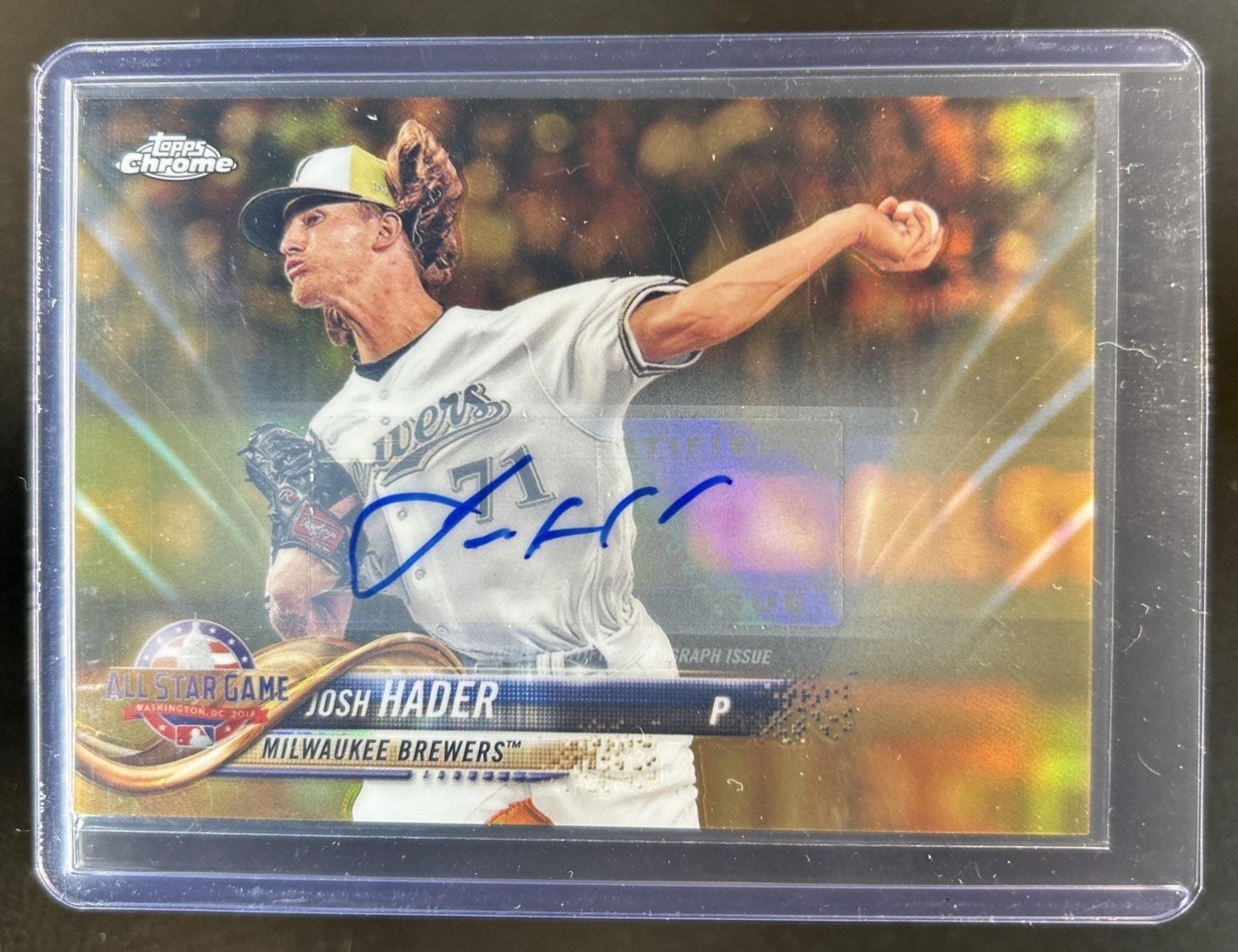 2018 Topps Chrome Update Josh Hader Auto Autograph Gold Refractor #/50 Brewers
