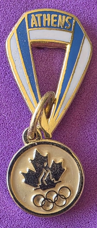 2004 Athens Olympic Pin NOC Team Pin Canada With Medal