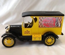 Vintage 1993 Coca Cola ERTL Die-Cast Metal Bank Black Yellow Delivery Coke Truck