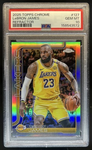 2025-26 Topps Chrome LeBron James Refractor #127 Lakers PSA 10 GEM MINT