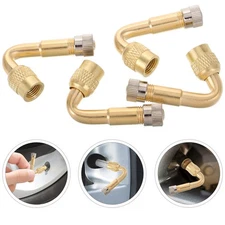4 Pcs Tire Valve Extension Adapter Brass Air Valve Stem Extender for Car