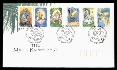 DR WHO 2002 AUSTRALIA FDC MAGIC RAINFOREST STRIP w29704