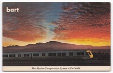 Vintage BART Postcard Bay Area Rapid Transit Mt. Diablo Sunrise Map