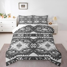 Feelyou Grey Southwestern Comforter Set Twin Size Kids Geometric Comforter