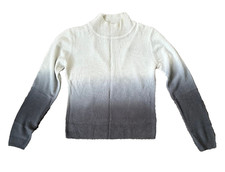 VINTAGE Y2K Naji Sportswear Ombr Mock Neck Sweater Blue Gray Grey Size Medium