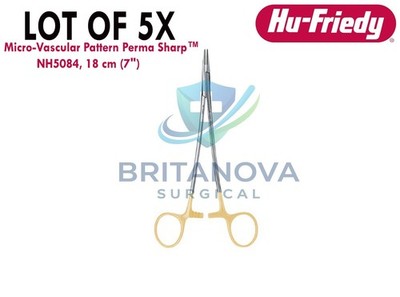 LOT OF 5X Hu-Friedy Micro-Vascular Pattern Perma Sharp  NH5084, 18 cm (7'') 