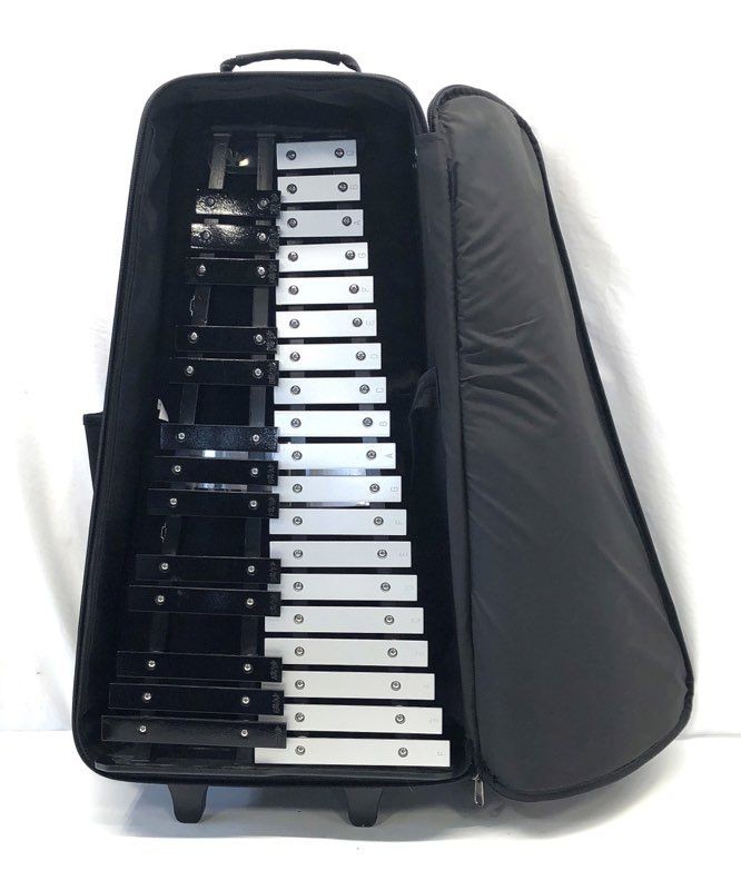 30-Note Glockenspiel Bell Kit Student Percussion Instrument with Rolling Case