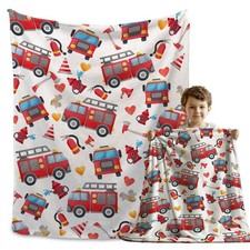 Firefighter Firetruck Blanket Gift for Boys Girls, Firefighter Throw Blanket ...