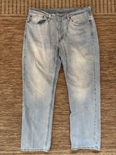 LEVI'S 501 Original Fit Jeans Men's 40x32 Blue Denim Light Wash Button Fly