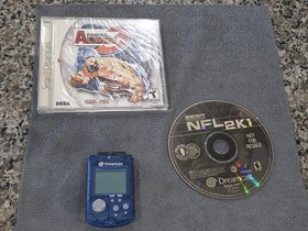 Sega Dreamcast Console Street Fighter Alpha 3 NFL 2K1 Blue VMU Controller Tested