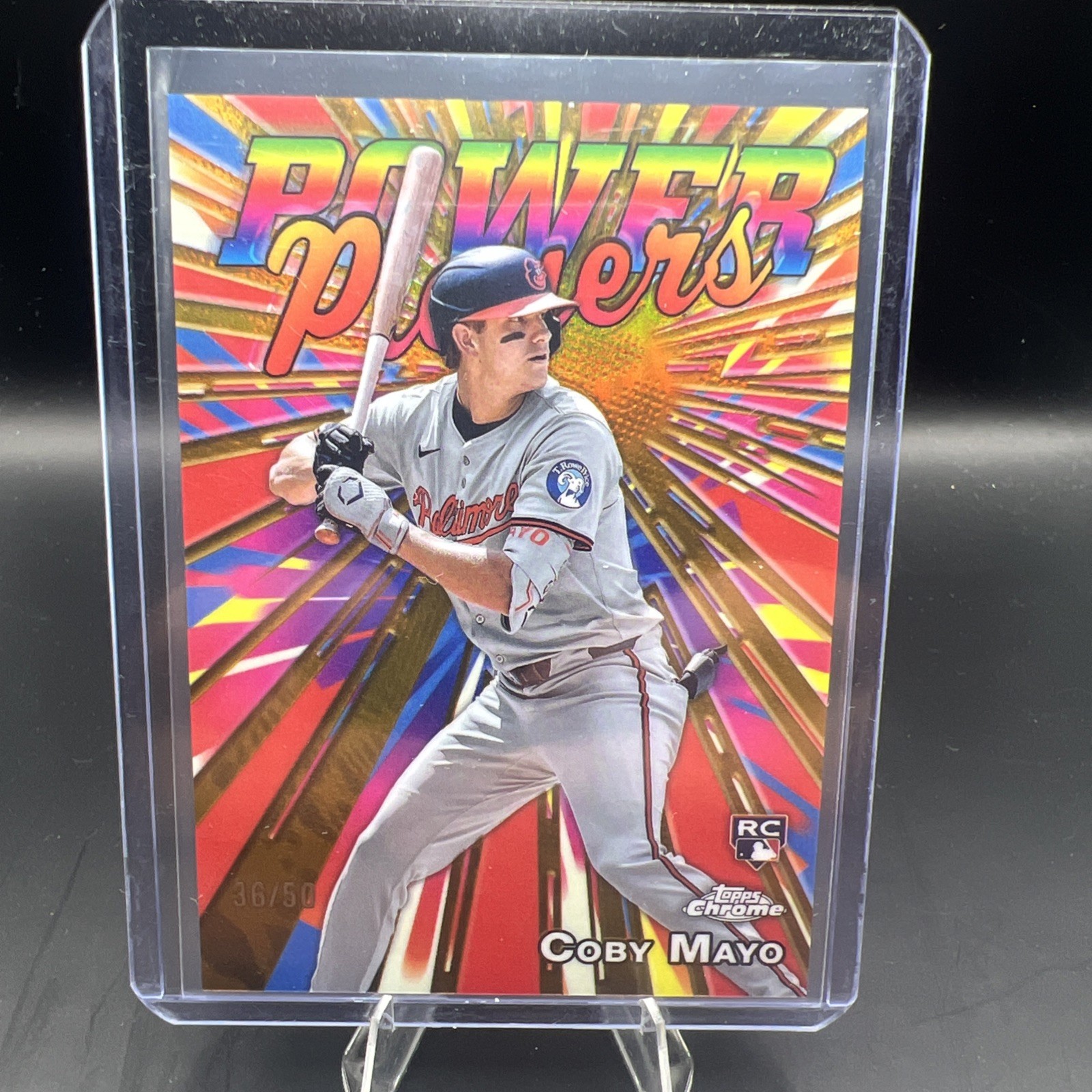 2025 Topps Chrome - Power Players Coby Mayo #PP-21 Gold Refractor /50 (RC)