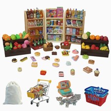 180Pcs Mini Shopping Cart Playset - Pretend Grocery Dollhouse Accessories Toy...