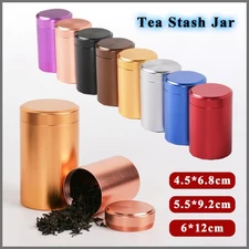 Airtight Smell Proof Metal Herb Can Portable Travel Tea Stash Jar Container Tool