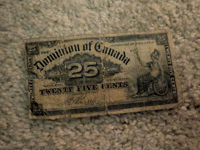 1900 canada 25 cent note. . Currency Vintage. Not Junk Drawer 