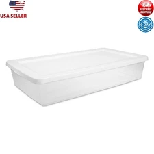 Clear Storage Box Stackable Plastic Organizer Household Item Under Bed Container