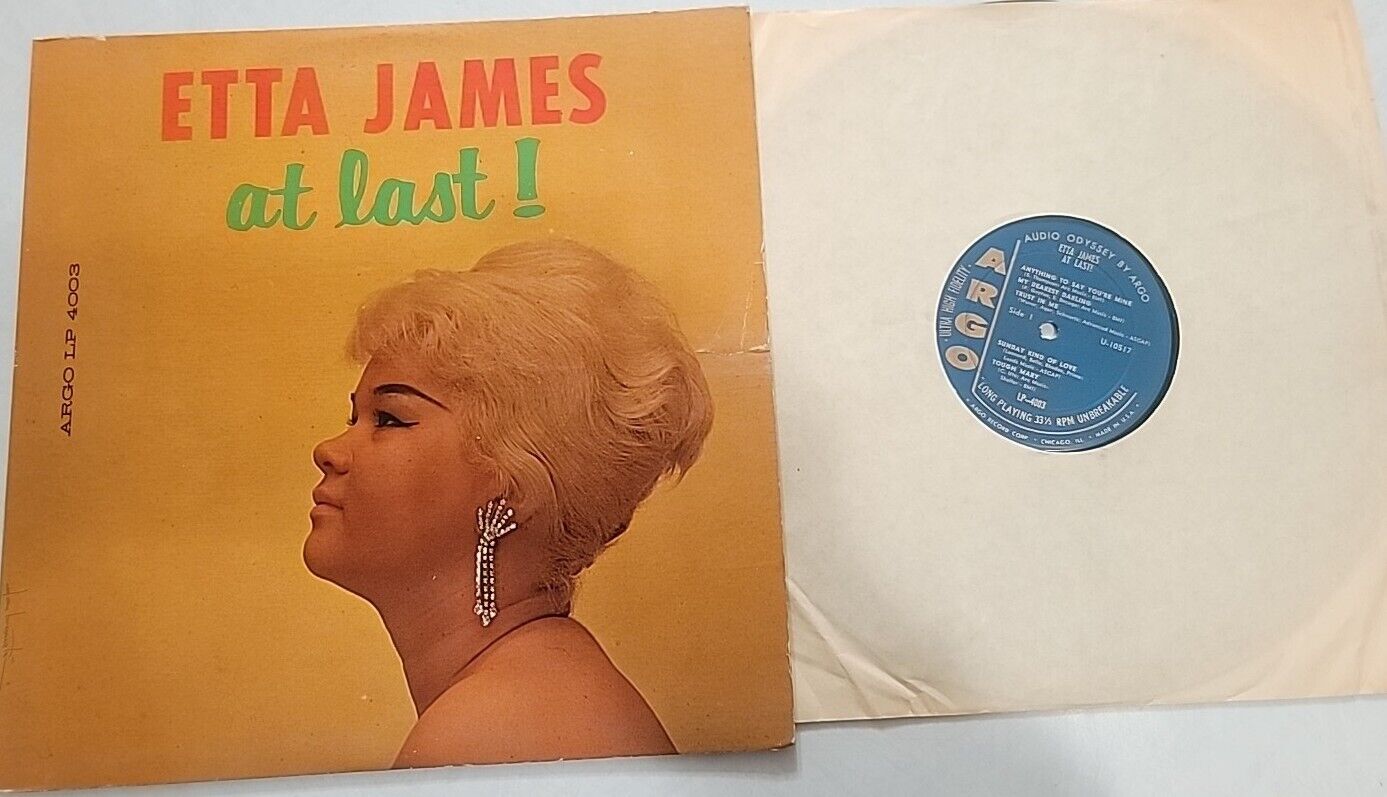 Etta James “At Last” Original 1960 Vinyl LP ARGO LP-4003 DG Mono 100% Original