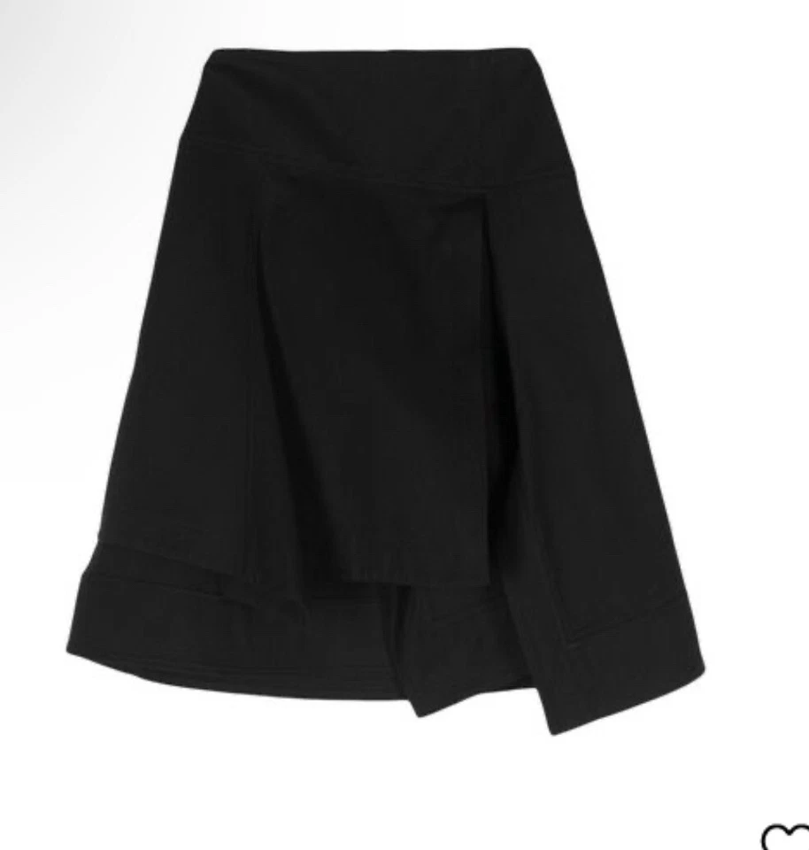 FALDA MIDI DE ALGODÓN EN CAPAS 3.1 PHILLIP LIM - NEGRA Talla 2 Foto 4 de 4