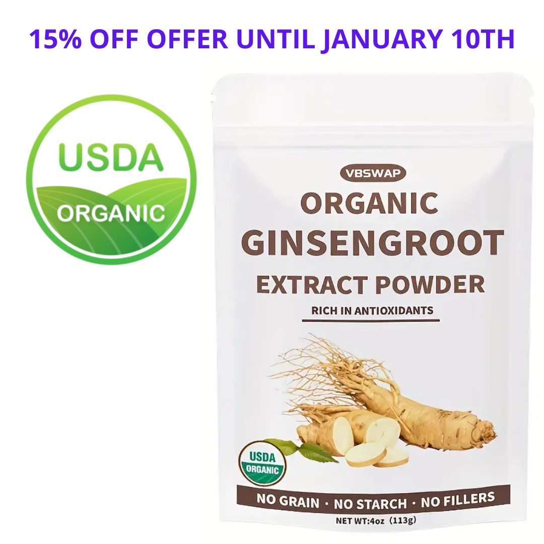 High-Quality Organic Ginseng Root Extract Powder 4oz - 113 Servings