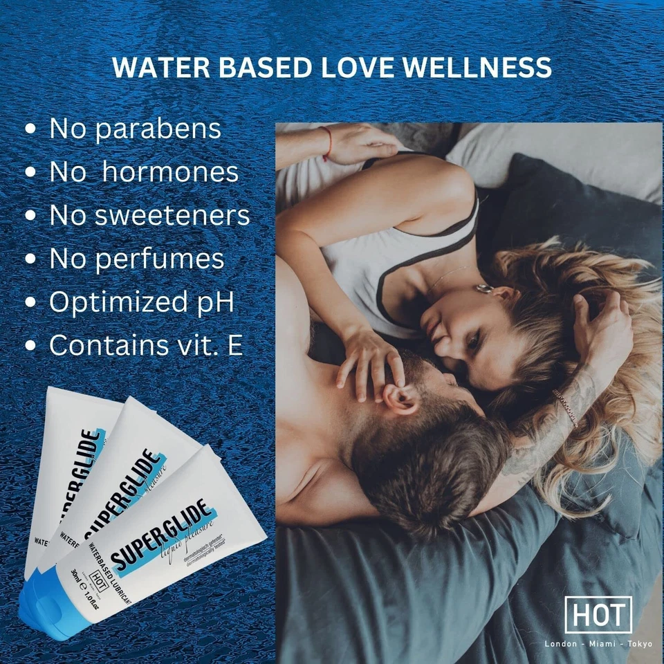 HOT Superglide Liquid Pleasure Waterbased Lubricant Lubrificante A Base D'Acqua - Immagine 3 di 4