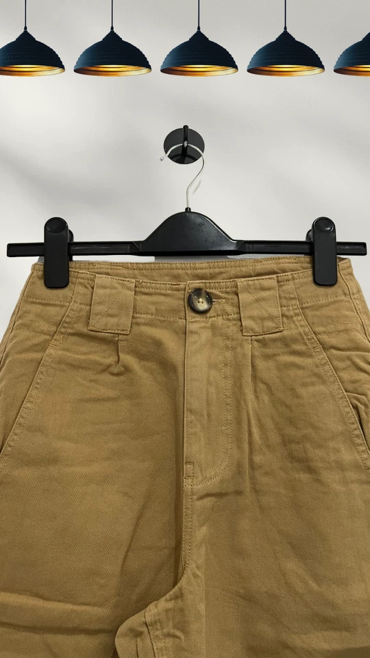 Ex River Island Women’s Mid Rise Utility Shorts in Tan Brown (A Bit Defect) - Image 3 of 3