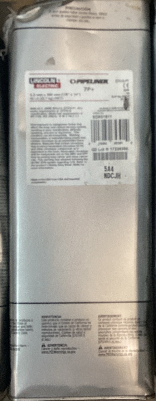50lb. Can 1/8”x14” Lincoln Electric 3.2 x 350mm Pipeliner 7P+ Stick
