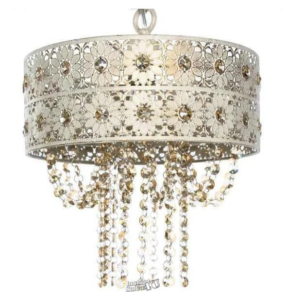 River of Goods-1-Light Champagne Chandelier with Jeweled Blossoms Shade - Image 4 of 4