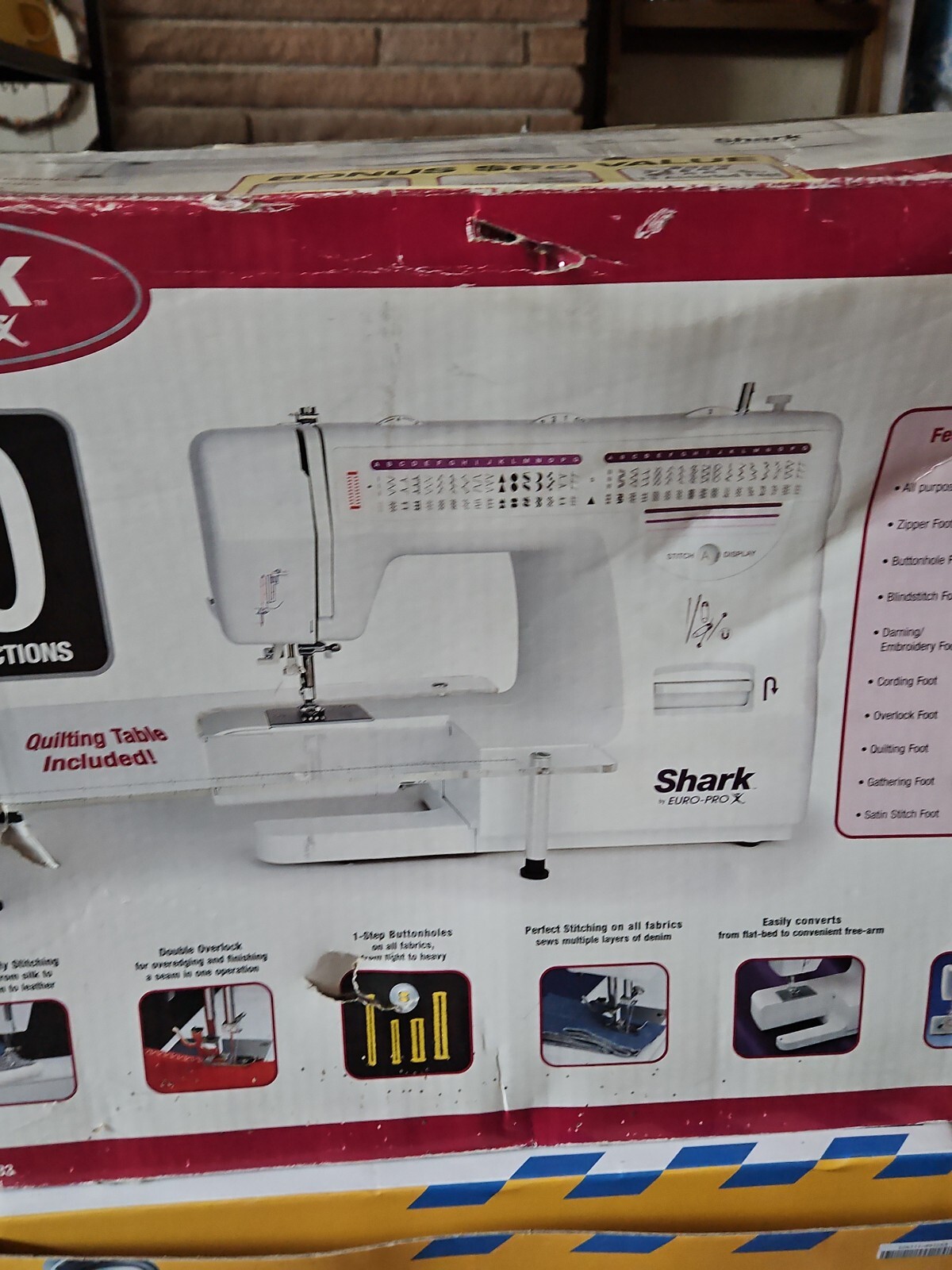 Shark Sewing Machine By Euro Pro X Model 7133 New Open Box W/ Hardcover