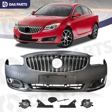 Fit 2014-2017 Buick Regal Complete Front Bumper Cover Grille Fog Light Assembly