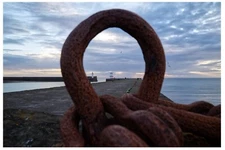 Whitehaven piers & lighthouse, Cumbria, UK - 30" x 20" CANVAS - SEASCAPE SUNSET