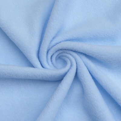 Baby Blue Solid Anti Pill Fleece Fabric - 60'' Wide - Sold by The Yard & Bolt