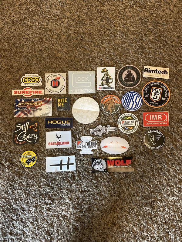 SHOT Show 25A Hunting Gun Stickers Glock Hodgdon Rossi Redding Nightforce Keltec