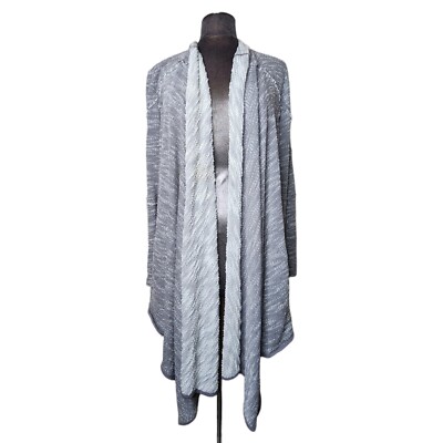 Free People In The Loop Open Front Long Heather Gray Draped Cardigan Size M