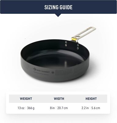 Sea to Summit Frontier Ultralight 8 Inch Camping Cooking Pan, 3 Liters