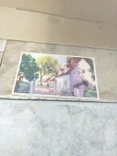 POST CARD MOUNT VERNON THE SPINNING HOUSE CARPENTER SHOP 1934 Unposted