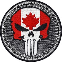 Biker Patches AufnäHer Canadian Biker Punisher Patch Zum AufbüGeln 75X75Mm