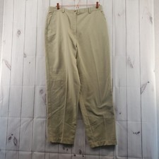 ORVIS Pants Womens 16 Vintage Chino Straight Leg Zip Front Slash Pockets Tan