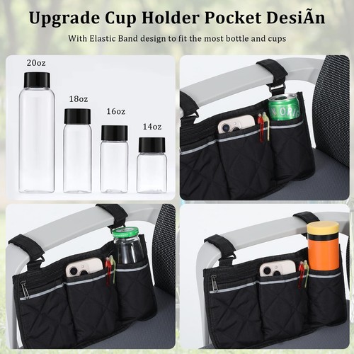 Bolsa de reposabrazos para silla de ruedas Bolsa de almacenamiento para colgar - Picture 4 of 7