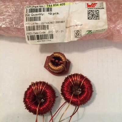 Wurth 744834405 Toroid Magnetic Inductor Wire Wind Wound coil lot of 6 new