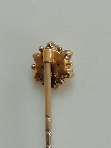 PIN VICTORIANO DAMAS ECUESTRE STOCK ORO 15CT DIAMANTE ESTRELLA Y DISEÑO DE HERRADURA - Imagen 12 de 17