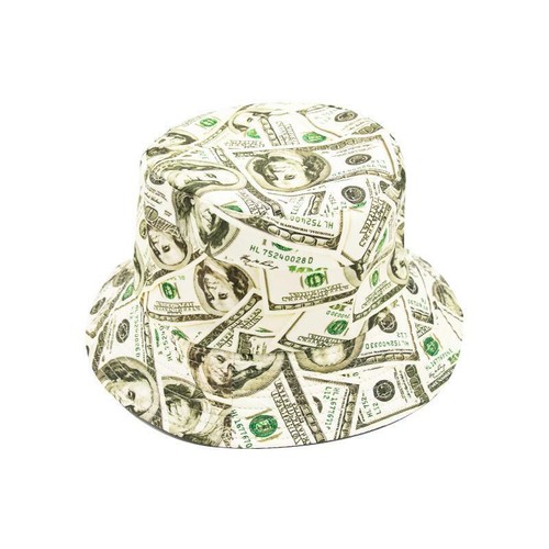 Bucket hat 100 dollars bill green color 