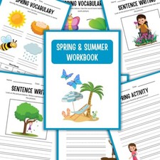 Printable Spring  Summer Workbook for Kids  Vocabulary  Writing Practice