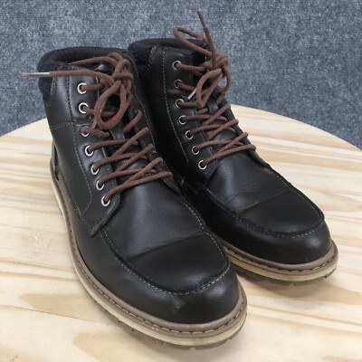 Sonoma Boots Mens 12 M Ankle Top Lace Up Brown Faux Leather  display picture 1