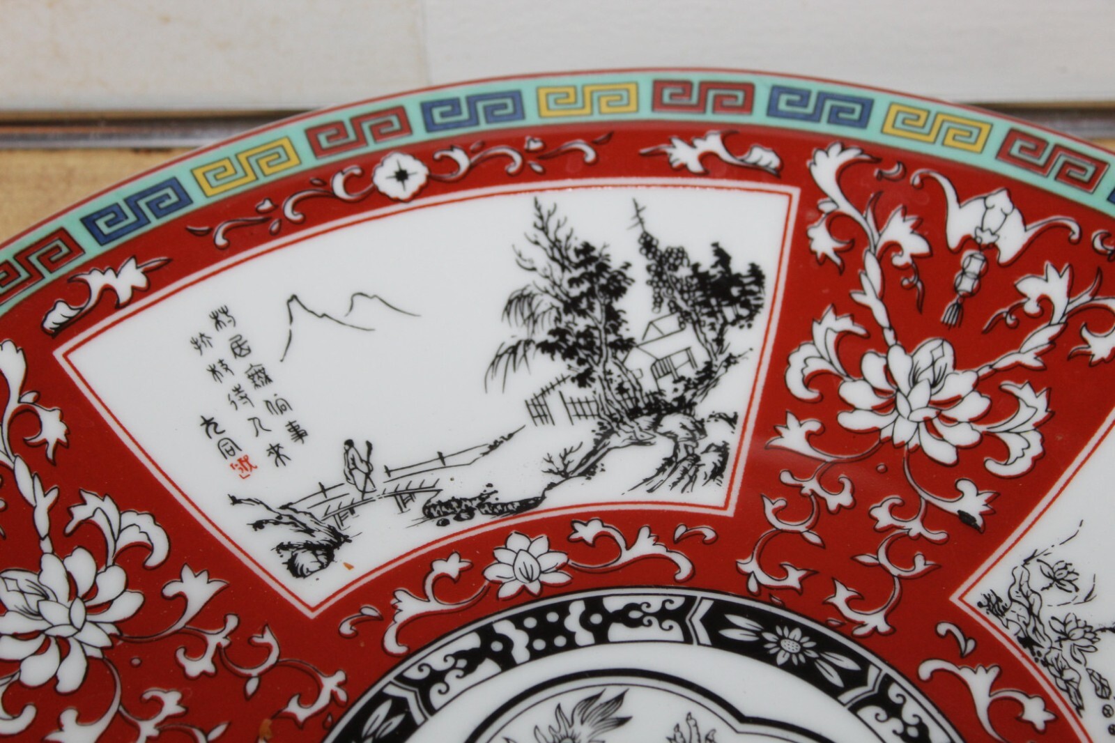 Chinese Mandarin Porcelain Plate with Two Rose Medallion Spoon Rests eBay